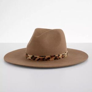 C.C. Felt Cheetah Wide Brim Panama Fedora Hat – Stylish & Chic